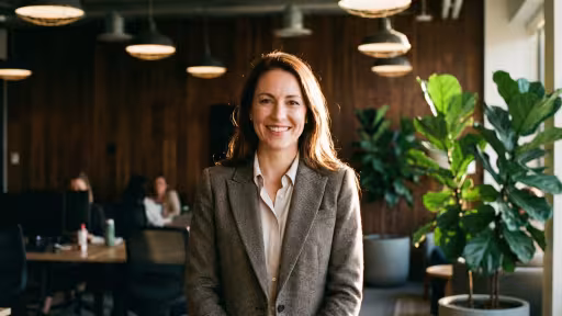 Smiling woman in an office