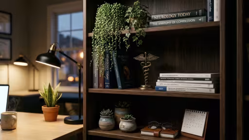 Bookshelf in an office